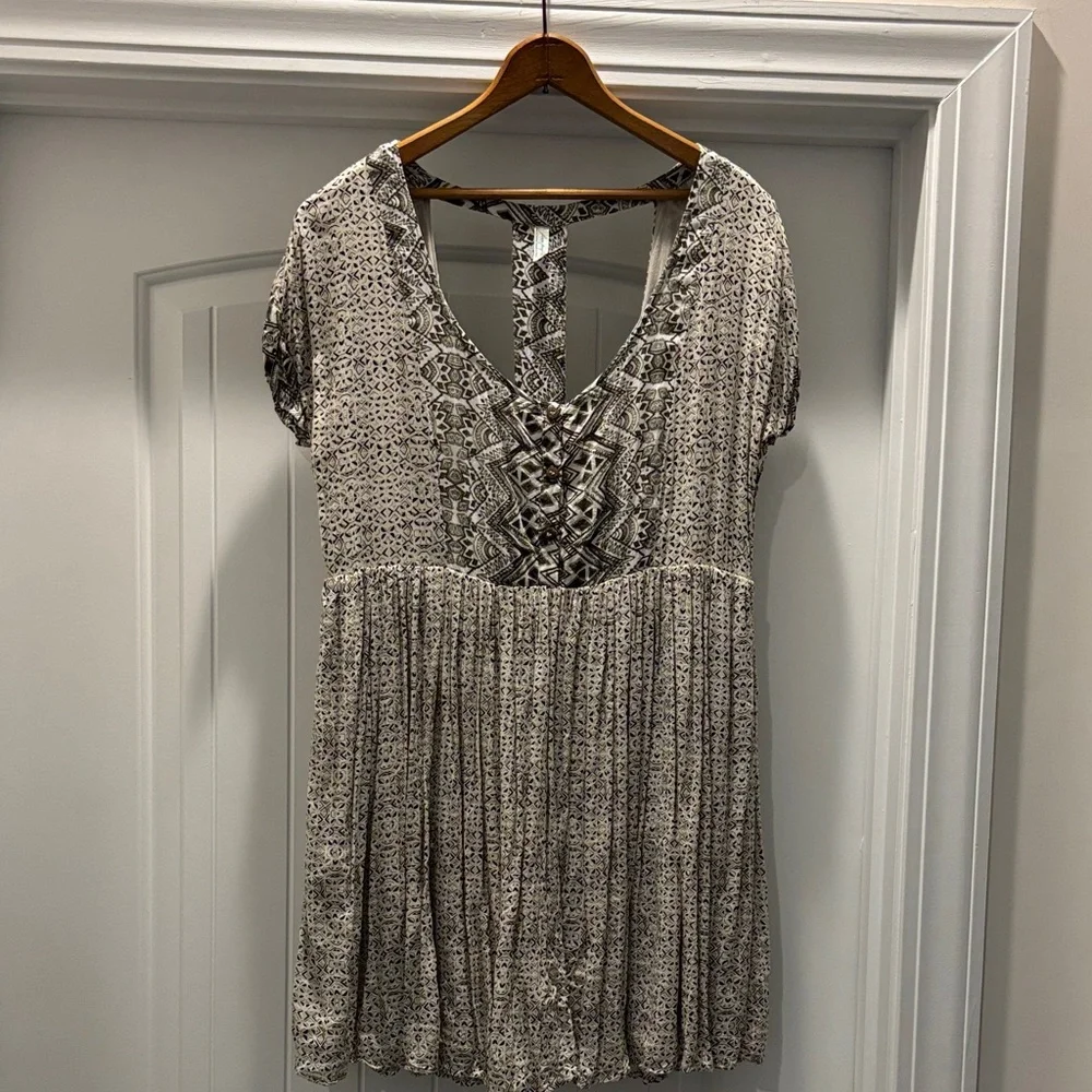 Free People Lindsay Rose Babydoll Tunic Dress Bohemian Size Large - Picture 2 of 8